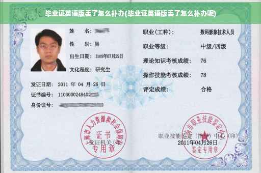 毕业证英语版丢了怎么补办(毕业证英语版丢了怎么补办呢)