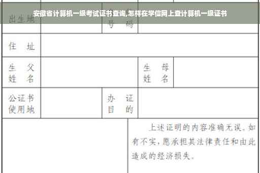 安徽省计算机一级考试证书查询,怎样在学信网上查计算机一级证书