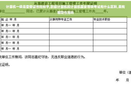 计算机一级是荣誉证书吗知乎,职称计算机和计算机国家等级考试有什么区别,具有等同作用吗