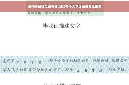 温州计算机二级考试,浙江各个大学计算机专业排名