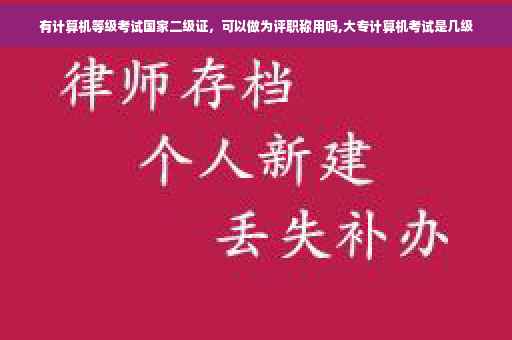 有计算机等级考试国家二级证，可以做为评职称用吗,大专计算机考试是几级