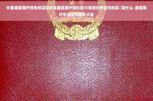 中医康复理疗师资格证和中医康复理疗岗位能力培训合格证书的区別是什么-康复理疗毕业证书图片大全