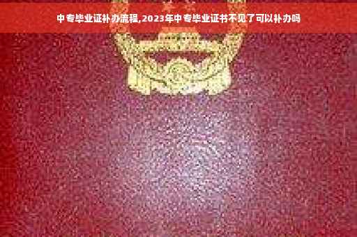 中专毕业证补办流程,2023年中专毕业证书不见了可以补办吗