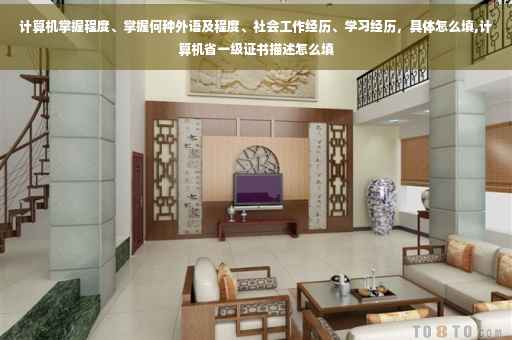 计算机掌握程度、掌握何种外语及程度、社会工作经历、学习经历，具体怎么填,计算机省一级证书描述怎么填