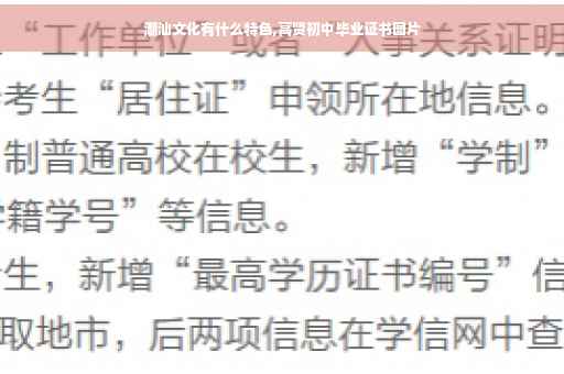 潮汕文化有什么特色,高贤初中毕业证书图片