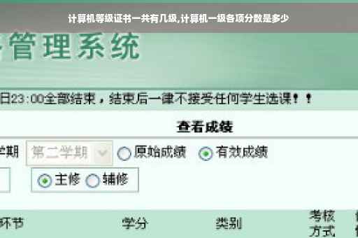 计算机等级证书一共有几级,计算机一级各项分数是多少