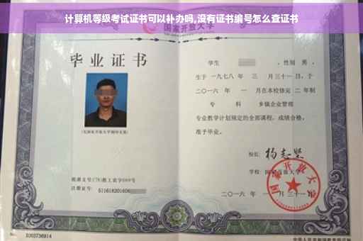计算机等级考试证书可以补办吗,没有证书编号怎么查证书