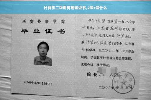 计算机二级都有哪些证书,2级c是什么