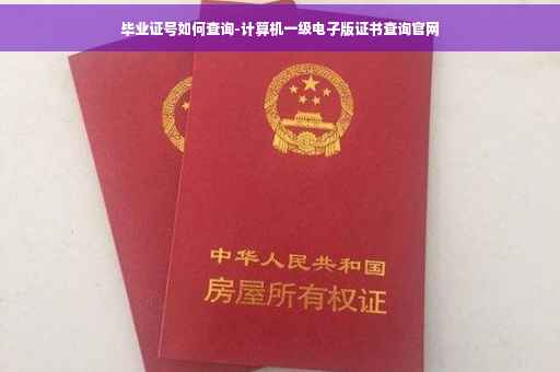 毕业证号如何查询-计算机一级电子版证书查询官网