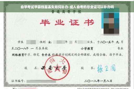 自学考试学籍档案丢失如何补办-成人自考的毕业证可以补办吗