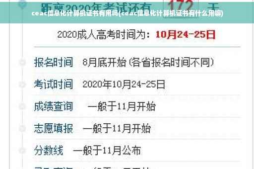 ceac信息化计算机证书有用吗(ceac信息化计算机证书有什么用嘛)