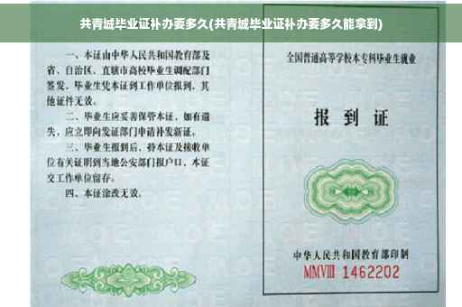 共青城毕业证补办要多久(共青城毕业证补办要多久能拿到)