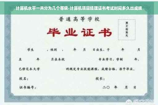 计算机水平一共分为几个等级-计算机项目经理证书考试时间多久出成绩