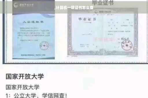 ,计算机一级证书怎么查