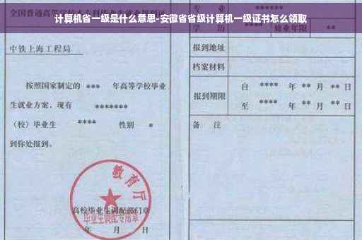 计算机省一级是什么意思-安徽省省级计算机一级证书怎么领取