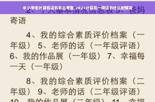中小学生计算机证书怎么考取,2021计算机一级证书什么时候发