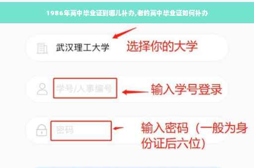 1986年高中毕业证到哪儿补办,老的高中毕业证如何补办