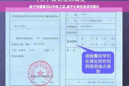 咸宁市哪里可以办电工证,咸宁大专毕业证书图片