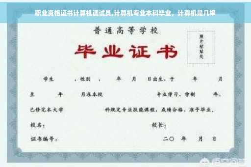 职业资格证书计算机调试员,计算机专业本科毕业，计算机是几级