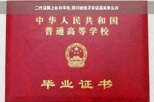 二代证网上补办平台,四川独生子女证丢失怎么办
