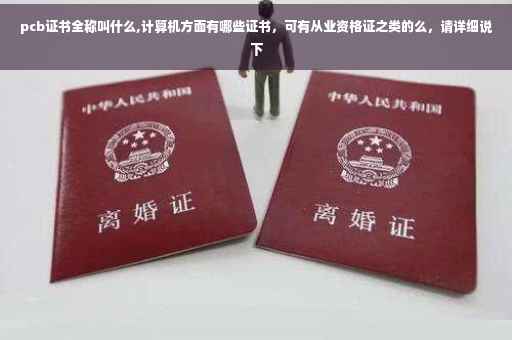 pcb证书全称叫什么,计算机方面有哪些证书，可有从业资格证之类的么，请详细说下