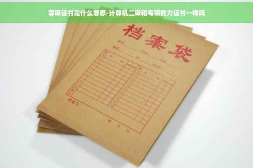 等级证书是什么意思-计算机二级和专项能力证书一样吗