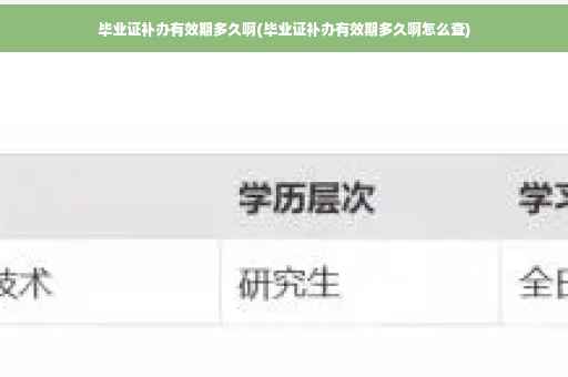 毕业证补办有效期多久啊(毕业证补办有效期多久啊怎么查)