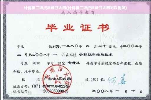 计算机二级纸质证书大四(计算机二级纸质证书大四可以用吗)