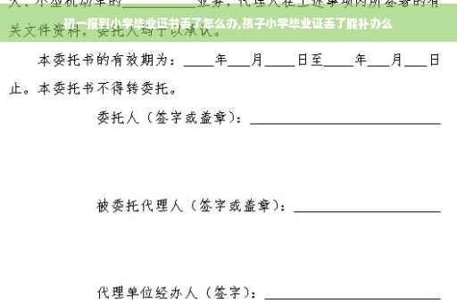 初一报到小学毕业证书丢了怎么办,孩子小学毕业证丢了能补办么