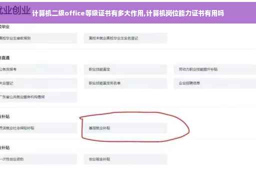 计算机二级office等级证书有多大作用,计算机岗位能力证书有用吗