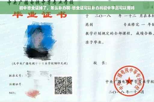 初中毕业证掉了，怎么补办啊-毕业证可以补办吗初中学历可以用吗