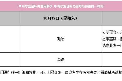 中专毕业证补办费用多少,中专毕业证补办编号与原来的一样吗