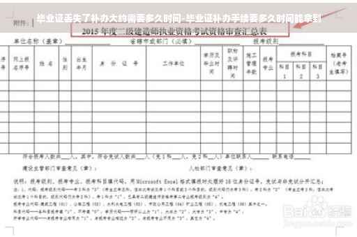 毕业证丢失了补办大约需要多久时间-毕业证补办手续要多久时间能拿到