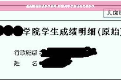 湖南医保报销多久到账,邵东高中毕业证补办要多久