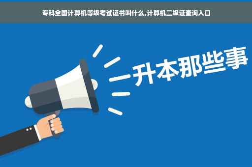 专科全国计算机等级考试证书叫什么,计算机二级证查询入口
