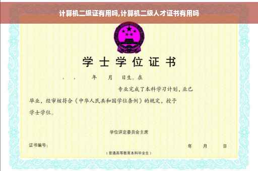 计算机二级证有用吗,计算机二级人才证书有用吗