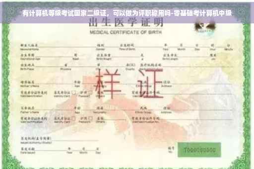 有计算机等级考试国家二级证，可以做为评职称用吗-零基础考计算机中级