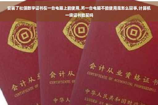 安装了社保数字证书在一台电脑上能使用,另一台电脑不能使用是怎么回事,计算机一级证书能买吗