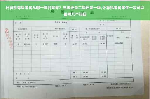 计算机等级考试从哪一级开始考？三级还是二级还是一级,计算机考试考生一次可以报考几个科目