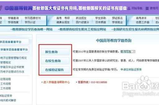 畜牧兽医大专证书有用吗,畜牧兽医相关的证书有哪些