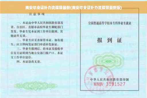 南安毕业证补办流程图最新(南安毕业证补办流程图最新版)