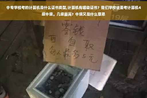 中专学校考的计算机是什么证书类型,计算机有哪些证书？我们学校说要考计算机4级中级。几级最高？中级又是什么意思