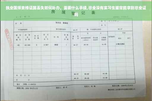 执业医师资格证属丢失如何补办，需要什么手续,毕业没有实习生鉴定能拿到毕业证吗