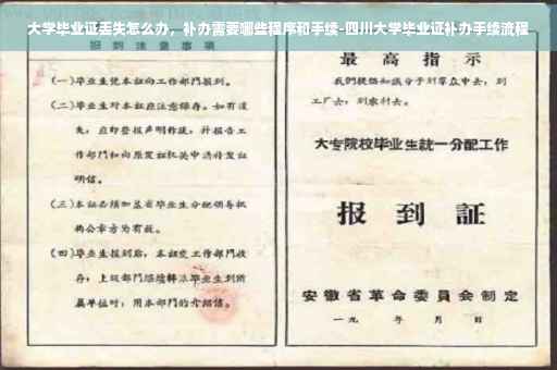 大学毕业证丢失怎么办，补办需要哪些程序和手续-四川大学毕业证补办手续流程