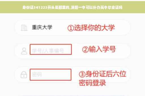 身份证341223开头是那里的,涡阳一中可以补办高中毕业证吗
