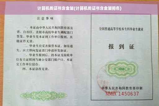 计算机类证书含金量(计算机类证书含金量排名)