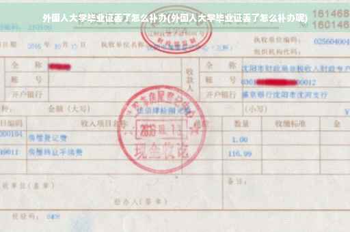 外国人大学毕业证丢了怎么补办(外国人大学毕业证丢了怎么补办呢)
