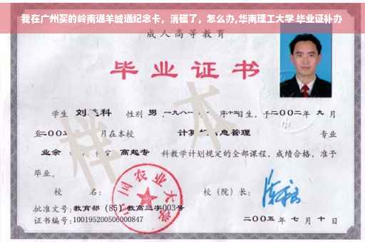 我在广州买的岭南通羊城通纪念卡，消磁了，怎么办,华南理工大学 毕业证补办