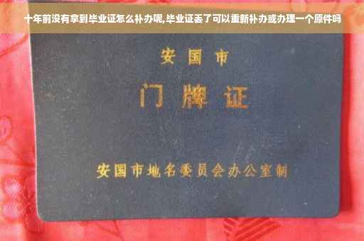 十年前没有拿到毕业证怎么补办呢,毕业证丢了可以重新补办或办理一个原件吗