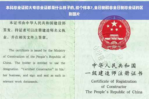 本科毕业证和大专毕业证都是什么样子的,给个样本?,全日制和非全日制毕业证的区别图片
